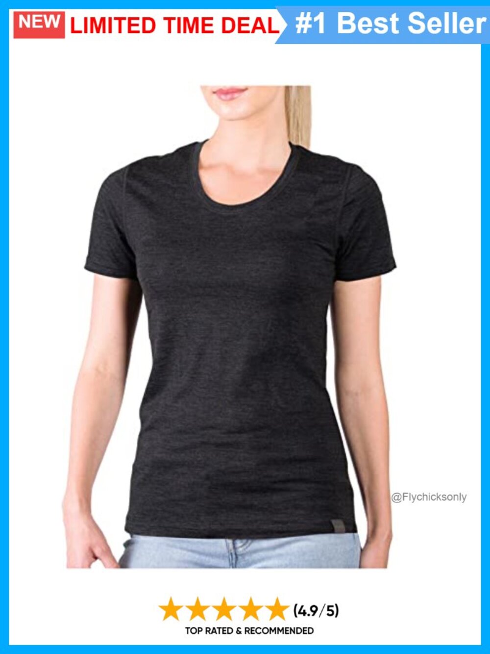Merino Wool Short Sleeve Base Layer Tee Lightweight Performance